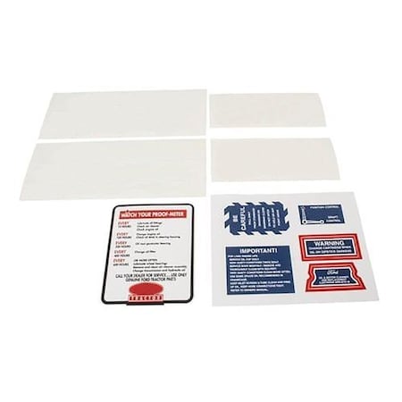 Aftermarket Ford 9N, 2N, 8N: Mylar Decal Set (10-Piece w/ Proofmeter) MAE30-1281